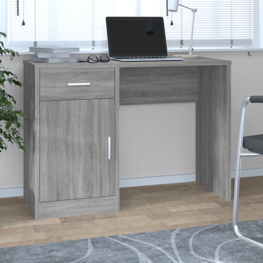 Scrivania Con Cassetto E Armadietto Bianca 100X40X73 Cm