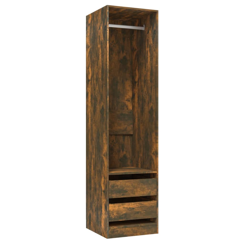 Armadio Con Cassetti Legno Multistrato Rovere Fumo