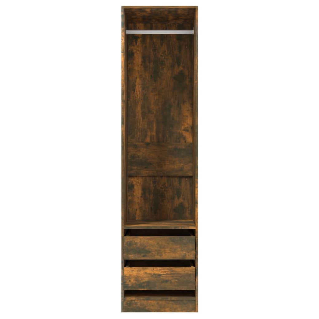 Armadio Con Cassetti Legno Multistrato Rovere Fumo