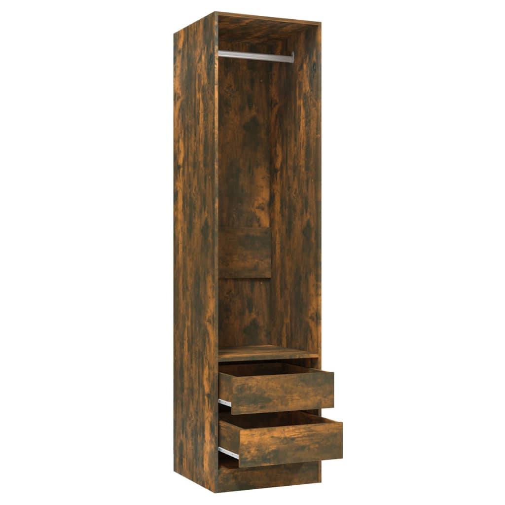 Armadio Con Cassetti Legno Multistrato Rovere Fumo