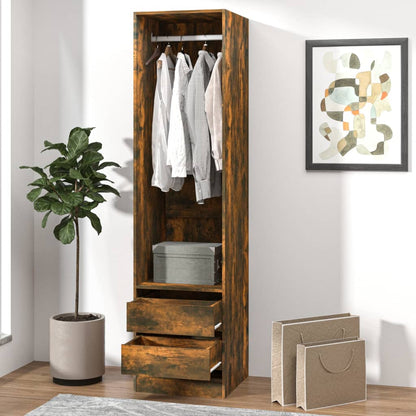 Armadio Con Cassetti Legno Multistrato Rovere Fumo