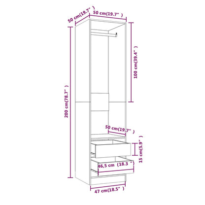 Armadio Con Cassetti Legno Multistrato Rovere Fumo