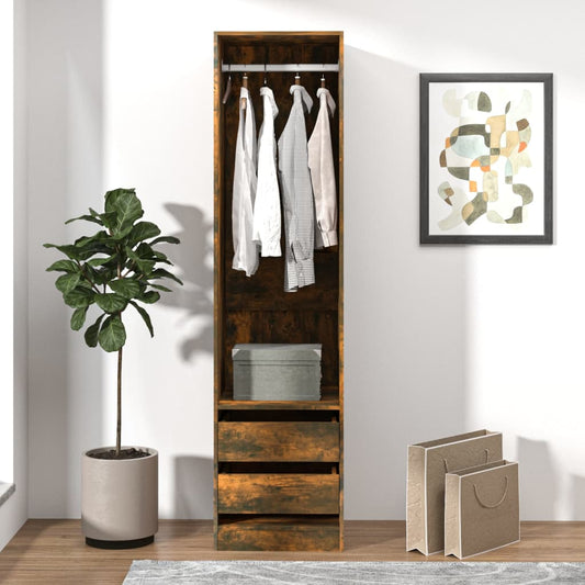 Armadio Con Cassetti Legno Multistrato Rovere Fumo
