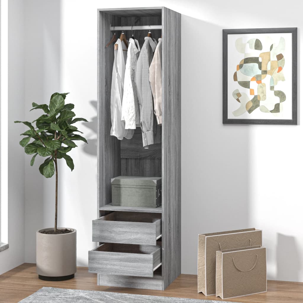 Armadio In Legno Multistrato Grigio Sonoma