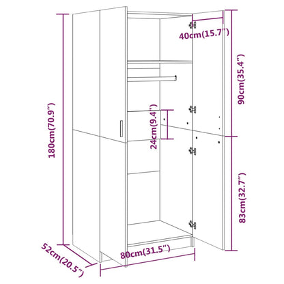 Armadio 80X52X180 Cm In Legno Multistrato