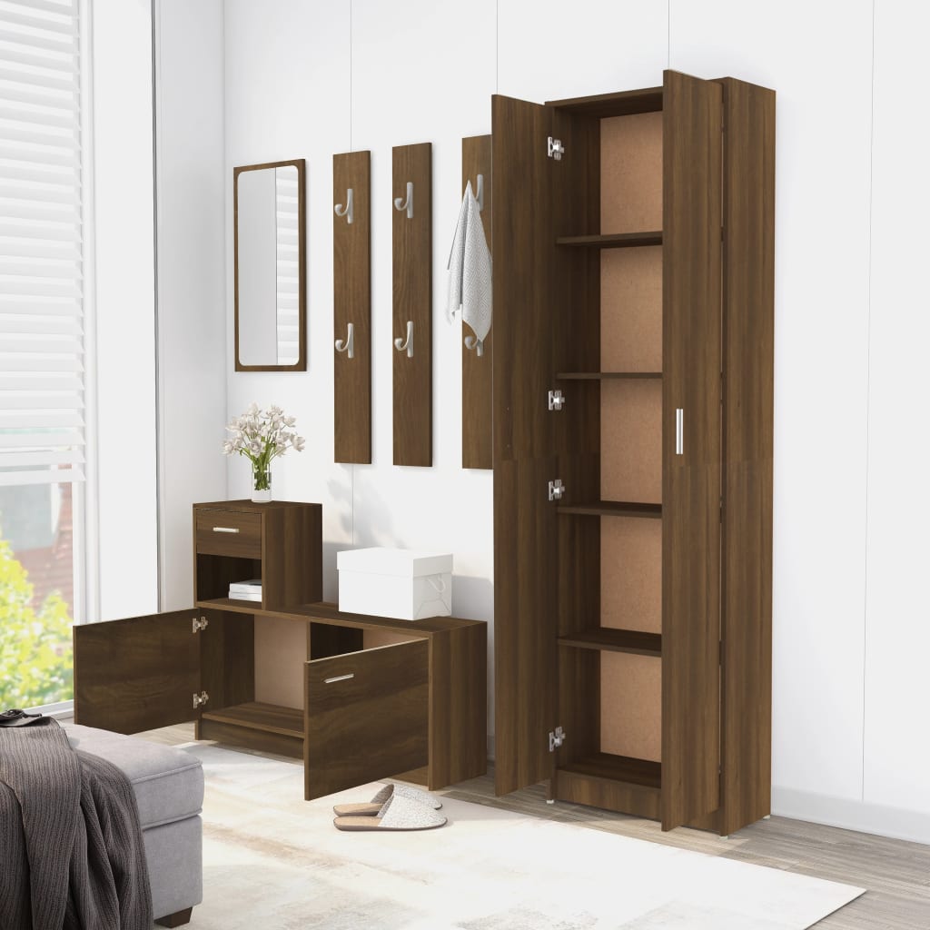 Armadio Corridoio 55X25X189 Cm Legno Multistrato