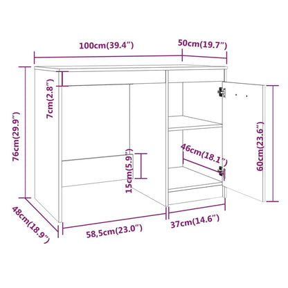 Scrivania 100X50X76 Cm In Legno Multistrato