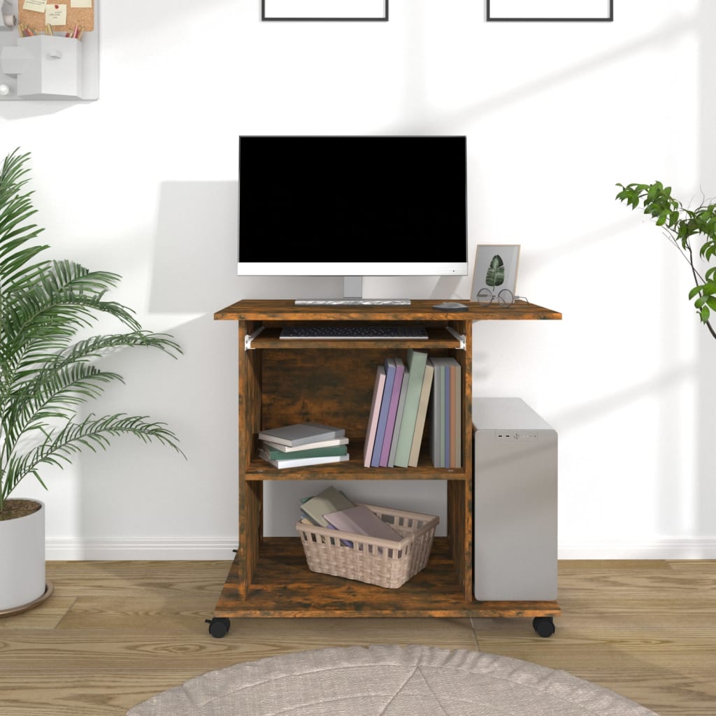 Scrivania Ad Angolo Bianca 80X50X75 Cm In Legno Multistrato