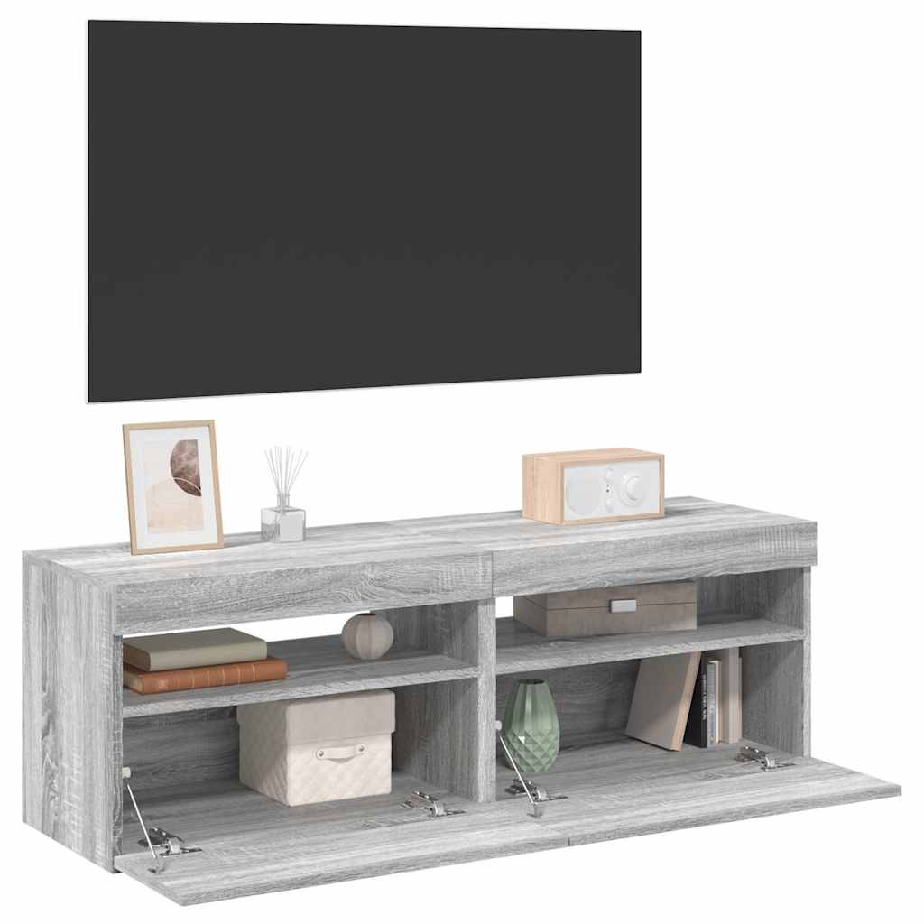 Mobili Porta Tv Con Luci Led 2 Pz 75X35X40 Cm