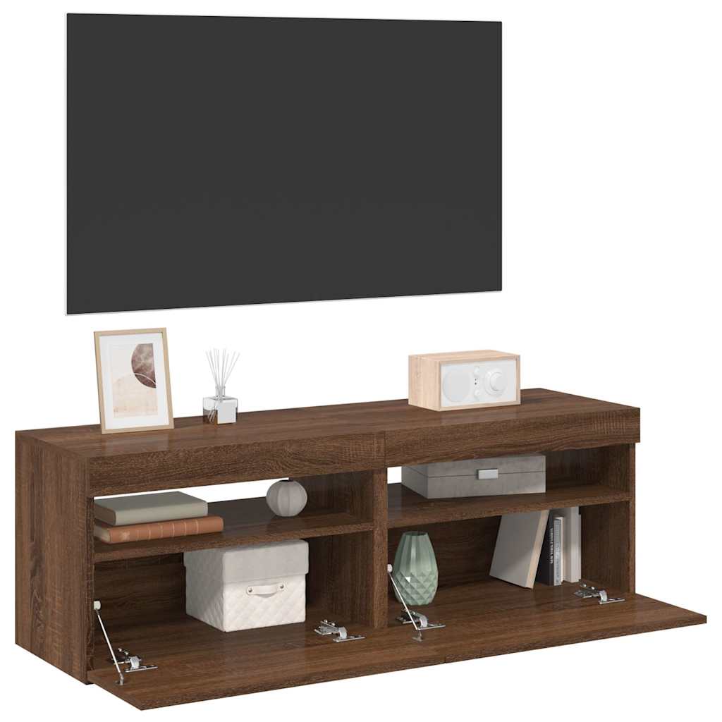 Mobili Porta Tv Con Luci Led 2 Pz 75X35X40 Cm