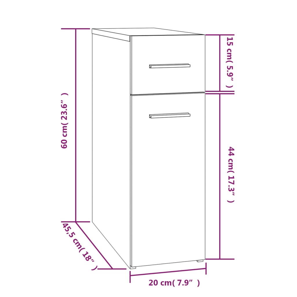 Mobile Farmacia 20X45,5X60 Cm Legno Multistrato