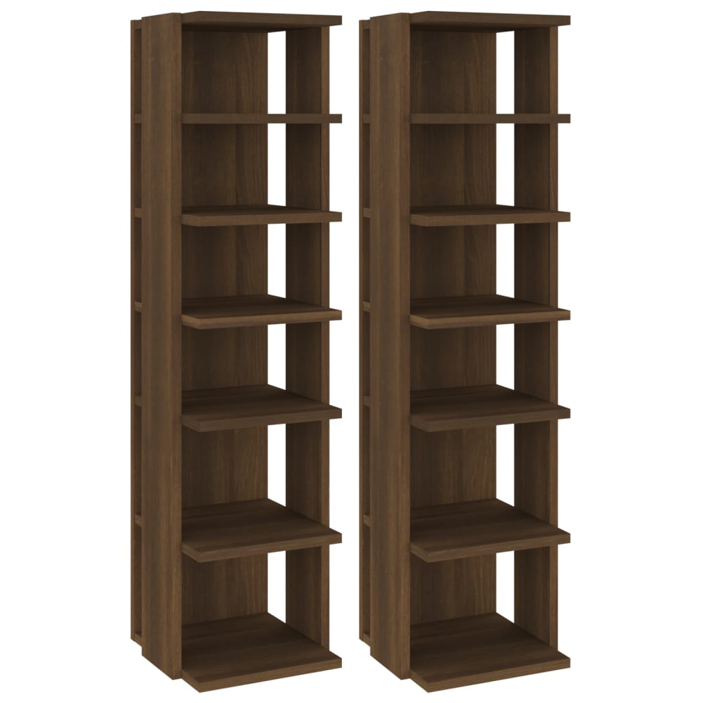 Scarpiere 2 Pz Marrone Rovere 27,5X27X102 Cm In Multistrato