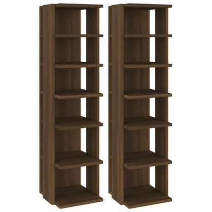 Scarpiere 2 Pz Marrone Rovere 27,5X27X102 Cm In Multistrato