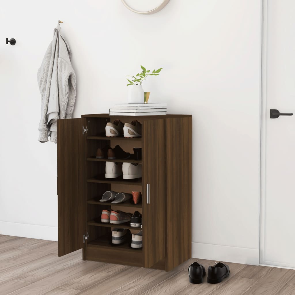 Scarpiera In Legno Multistrato Rovere Marrone
