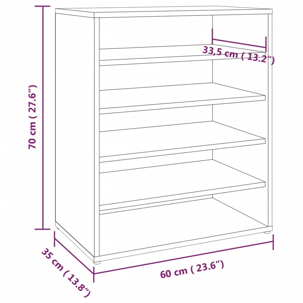 Scarpiera In Legno Multistrato Rovere Marrone