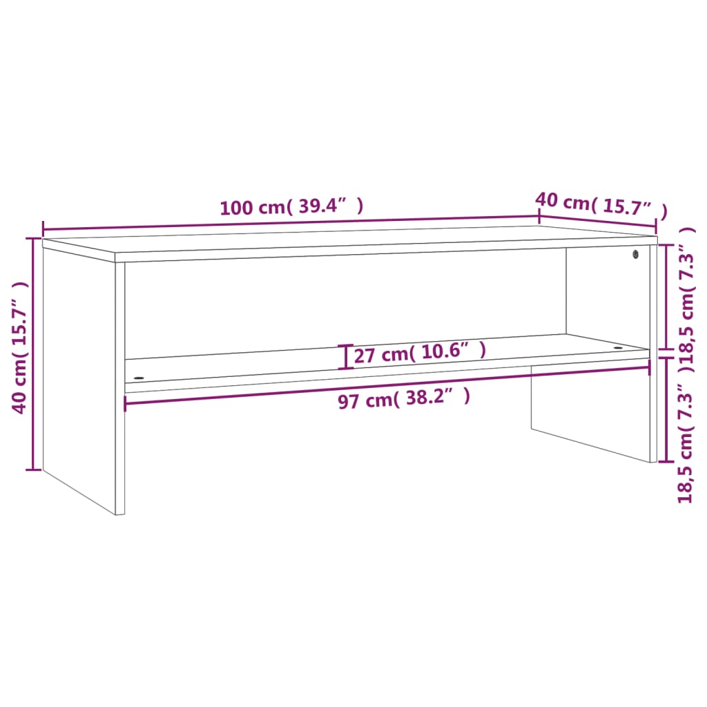 Mobile Porta Tv 100X40X40 Cm In Legno Multistrato