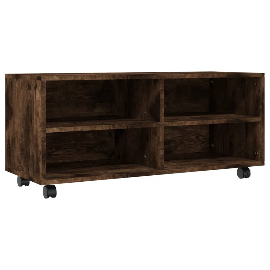 Mobile Tv Con Ruote 90X35X35Cm In Legno Multistrato