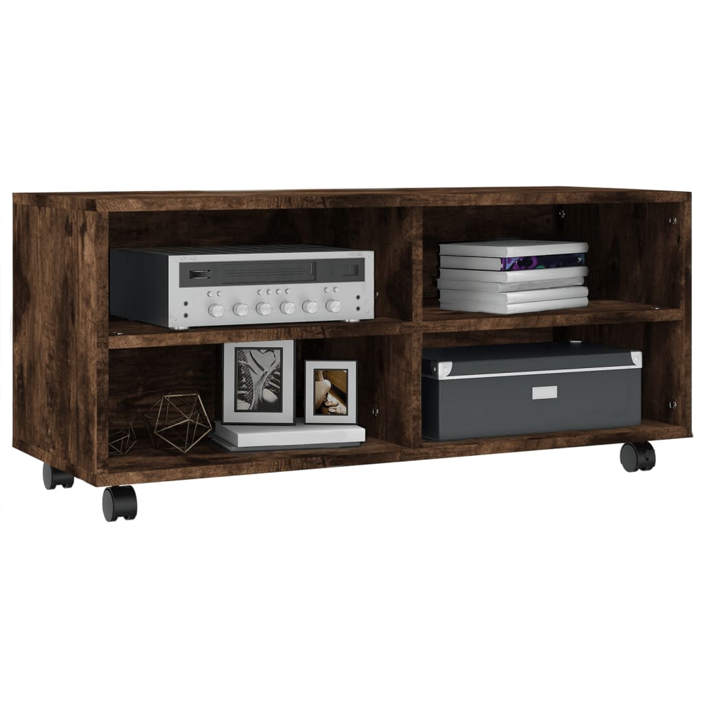 Mobile Tv Con Ruote 90X35X35Cm In Legno Multistrato
