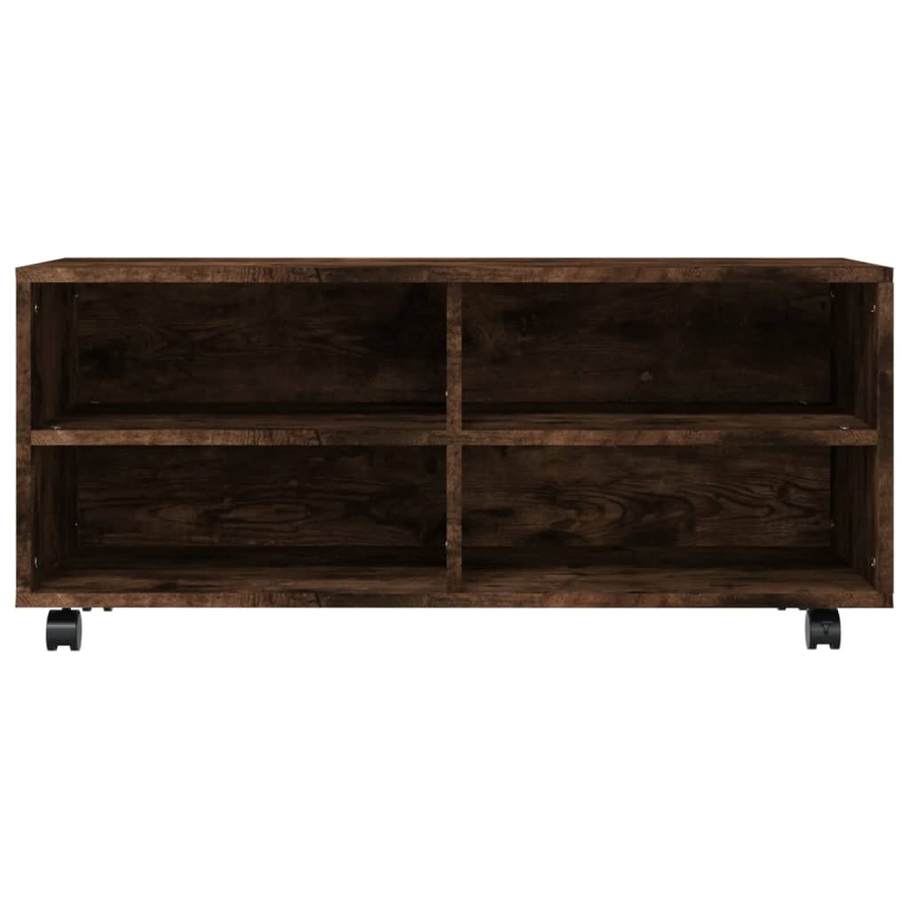 Mobile Tv Con Ruote 90X35X35Cm In Legno Multistrato