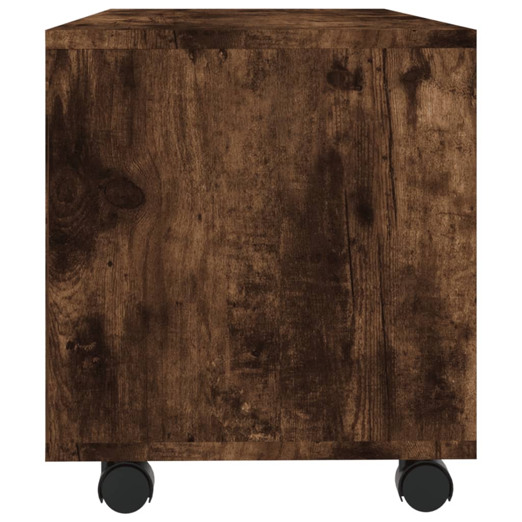 Mobile Tv Con Ruote 90X35X35Cm In Legno Multistrato