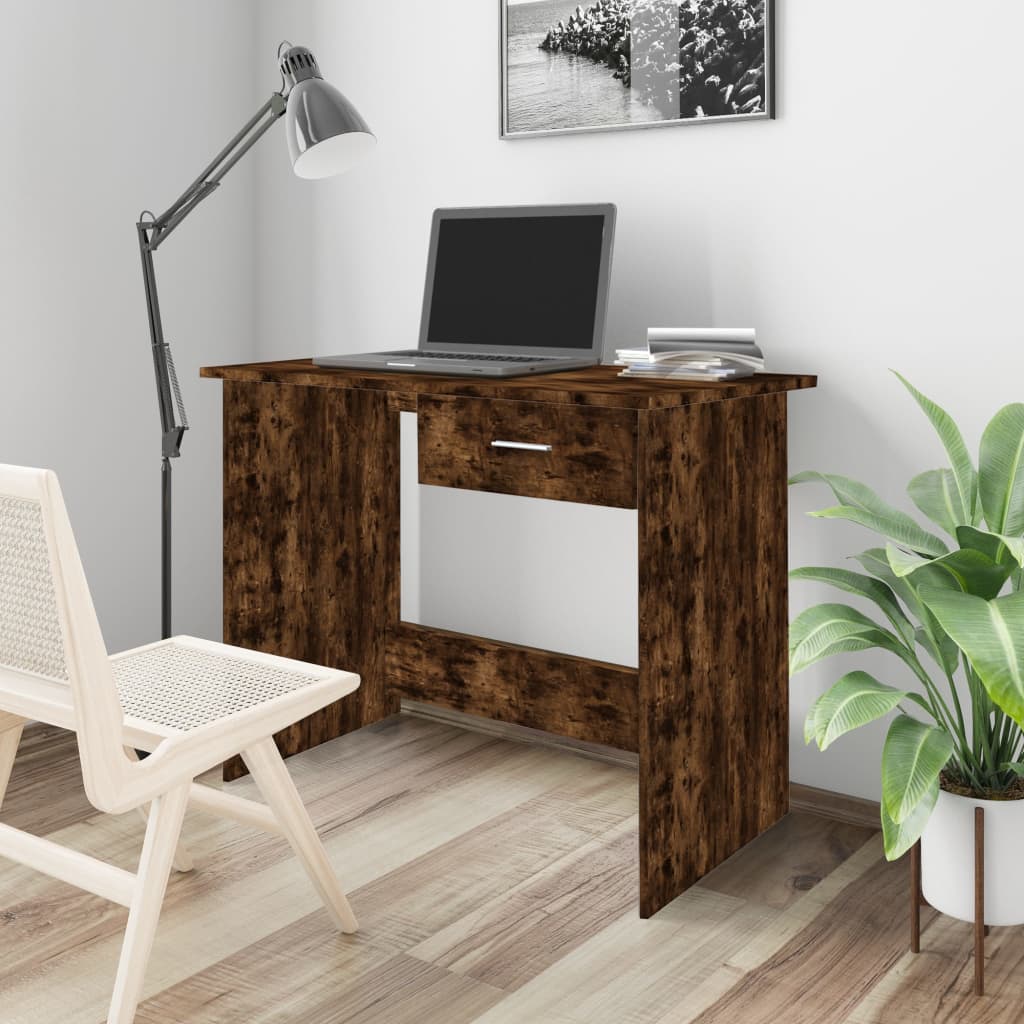 Scrivania Bianca 100X50X76 Cm In Legno Multistrato