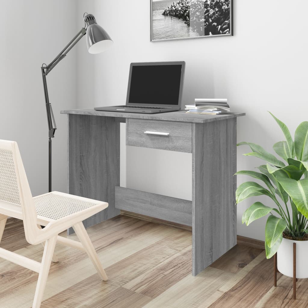 Scrivania Bianca 100X50X76 Cm In Legno Multistrato