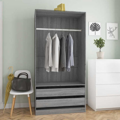 Armadio In Legno Multistrato Grigio Sonoma