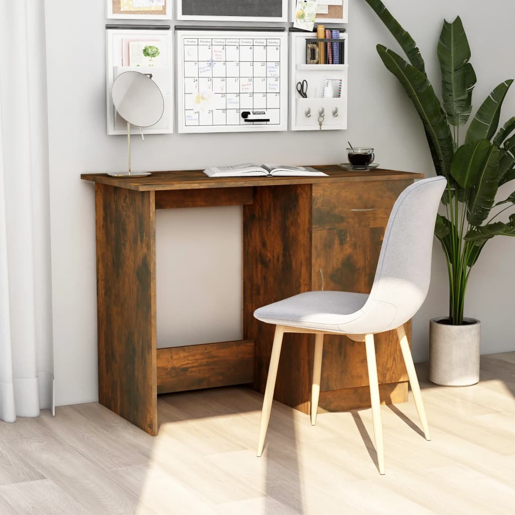 Scrivania Nera 100X50X76 Cm In Legno Multistrato