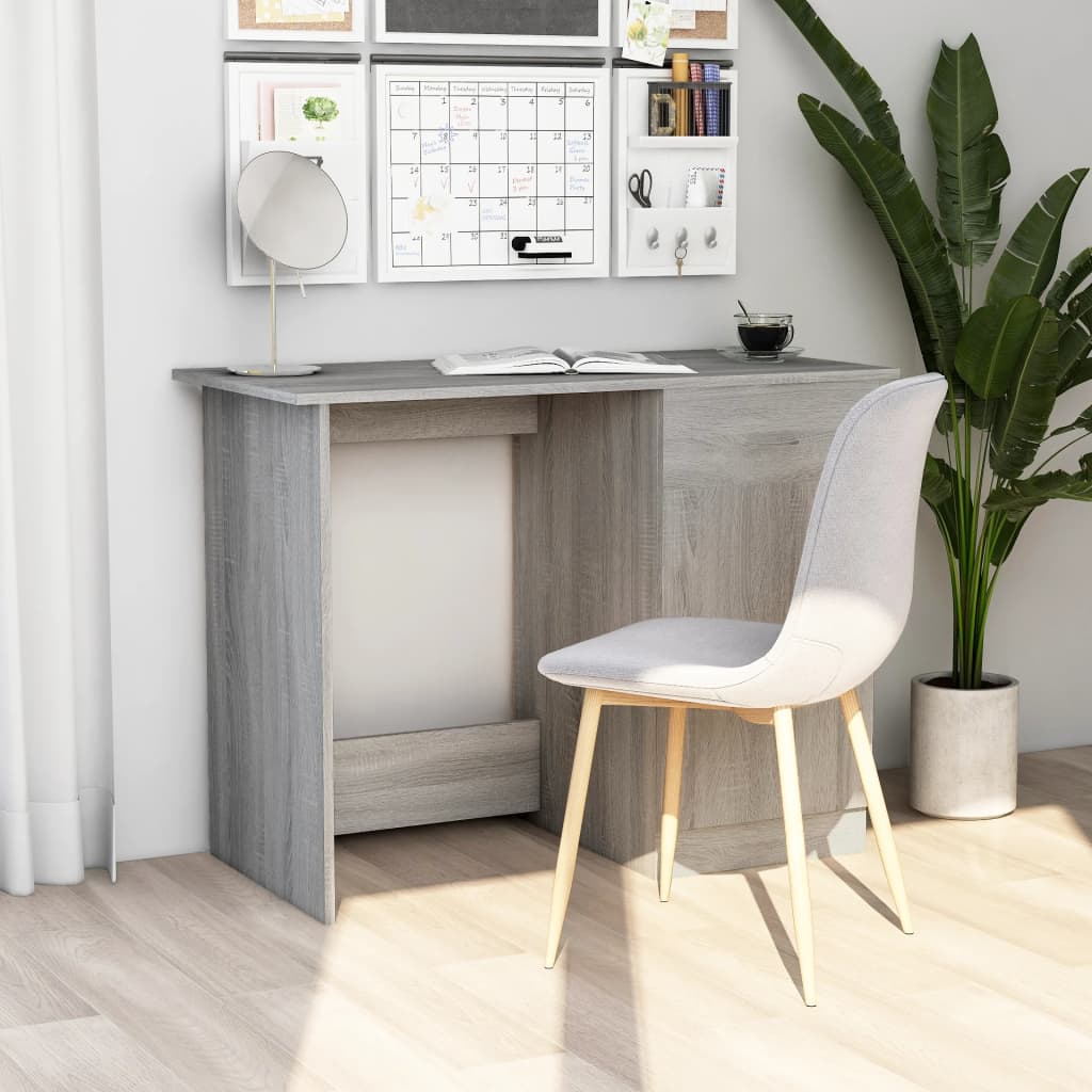Scrivania Nera 100X50X76 Cm In Legno Multistrato