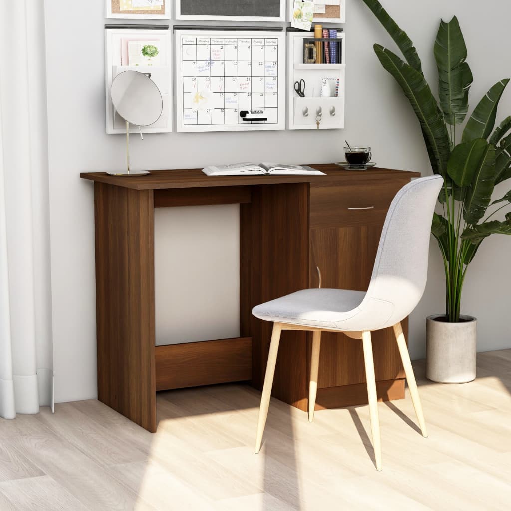 Scrivania Nera 100X50X76 Cm In Legno Multistrato