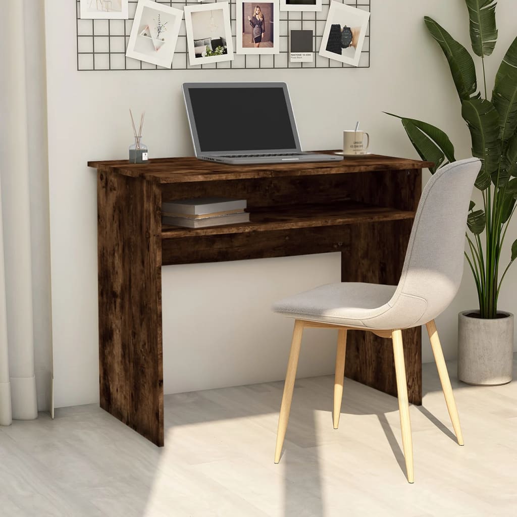Scrivania Nera 90X50X74 Cm In Legno Multistrato
