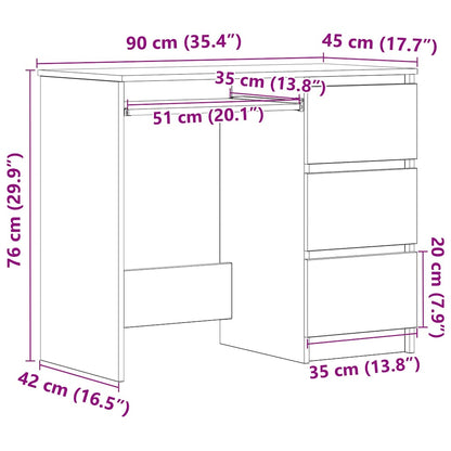 Scrivania 90X45X76 Cm In Legno Multistrato