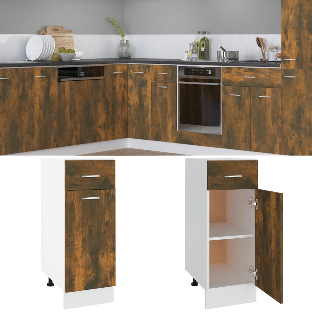 Mobile Da Forno Lyon 60X46X81,5 Cm Rovere Fumo