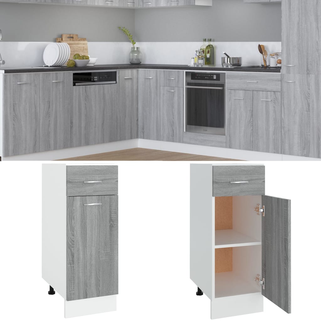Mobile Con Cassetto “Lyon” 40X46X81,5 Grigio Sonoma