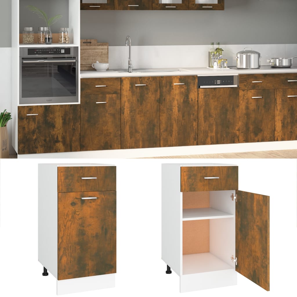 Mobile Da Forno Lyon 60X46X81,5 Cm Rovere Fumo