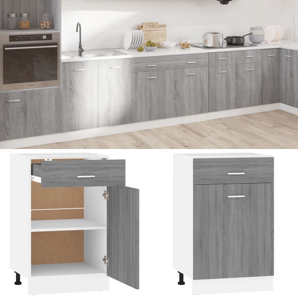 Mobile Con Cassetto “Lyon” 40X46X81,5 Grigio Sonoma