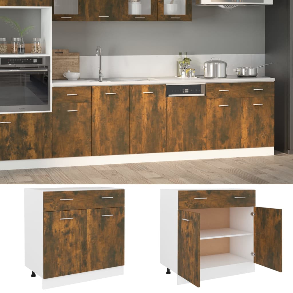 Mobile Da Forno Lyon 60X46X81,5 Cm Rovere Fumo