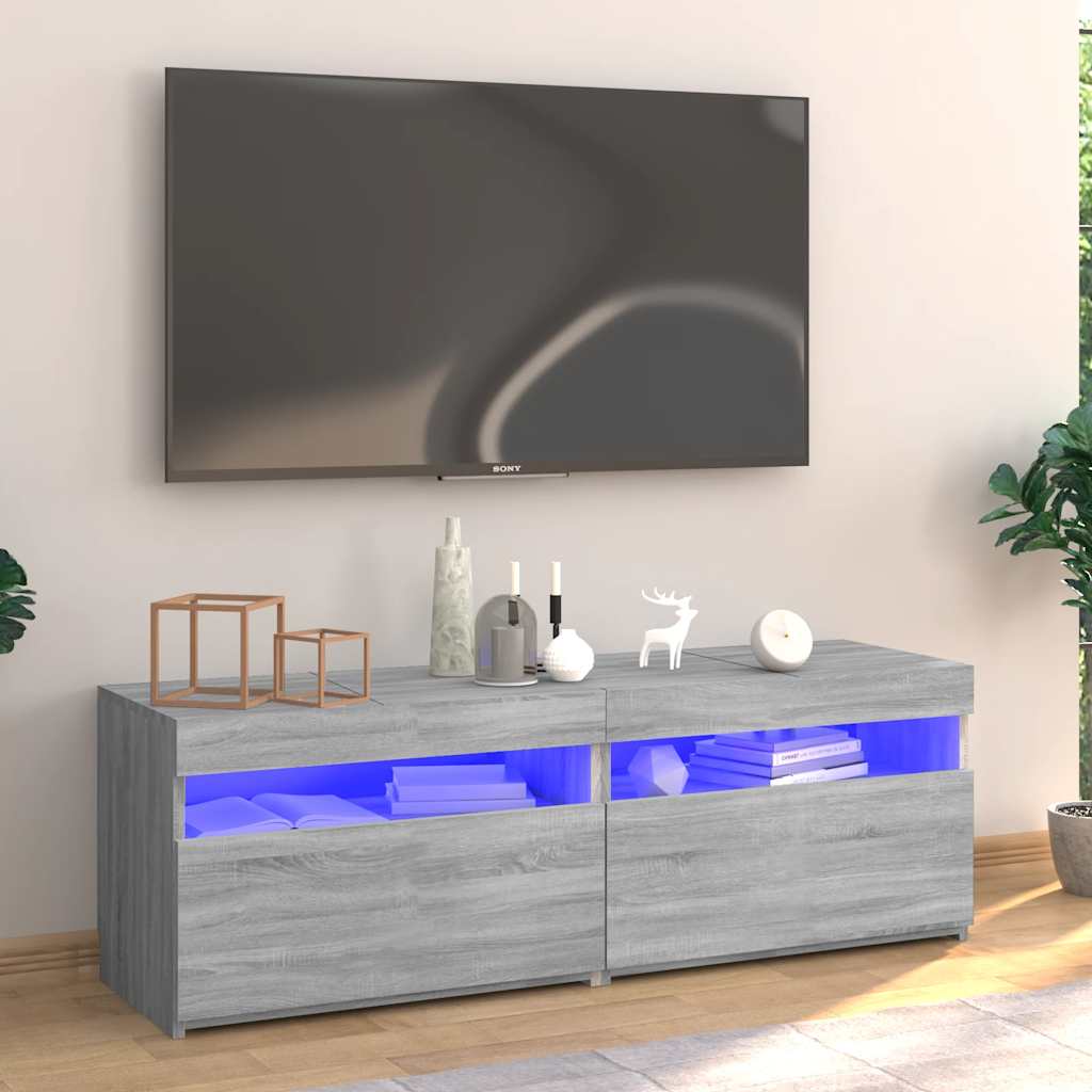 Mobili Porta Tv Con Luci Led 2 Pz 75X35X40 Cm
