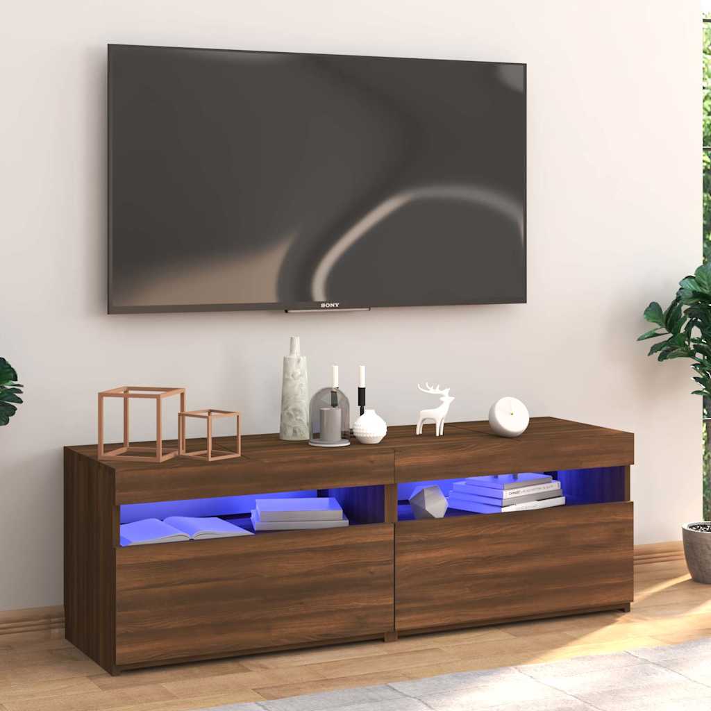Mobili Porta Tv Con Luci Led 2 Pz 75X35X40 Cm