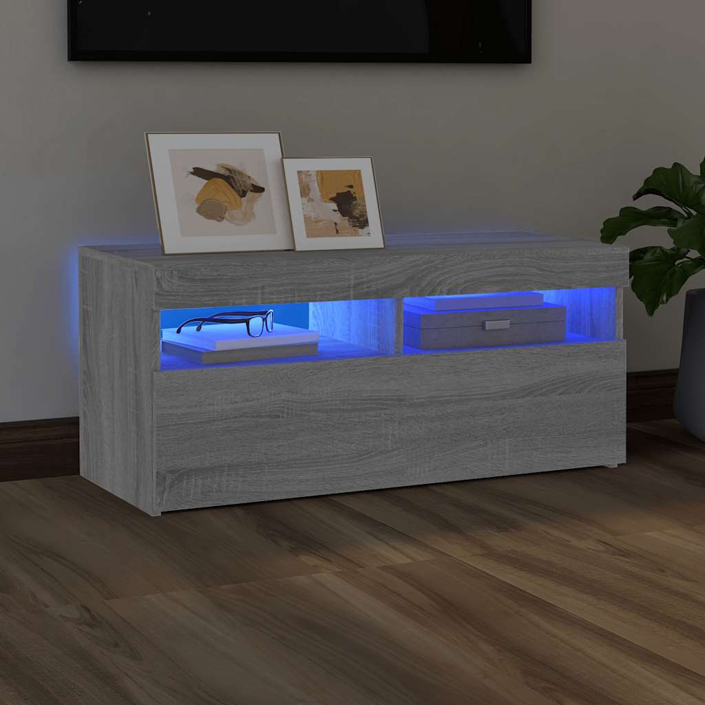 Mobili Porta Tv Con Luci Led 2 Pz 75X35X40 Cm