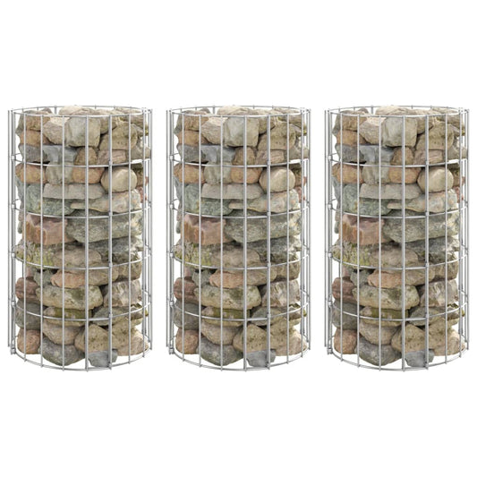 Fioriere Gabbione Circolare 3 Pz In Acciaio Zincato Ø30X50 Cm
