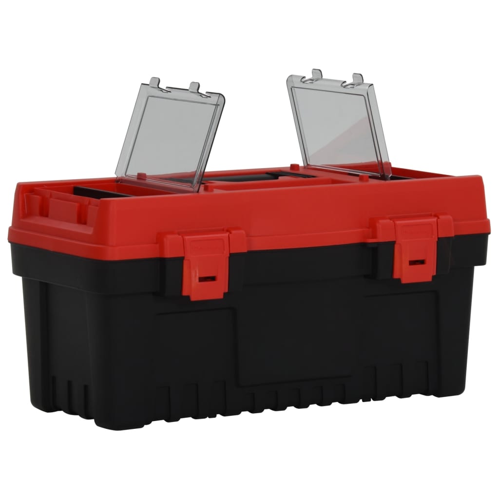 Set Cassette Degli Attrezzi 2 Pz Nero E Rosso In Polipropilene