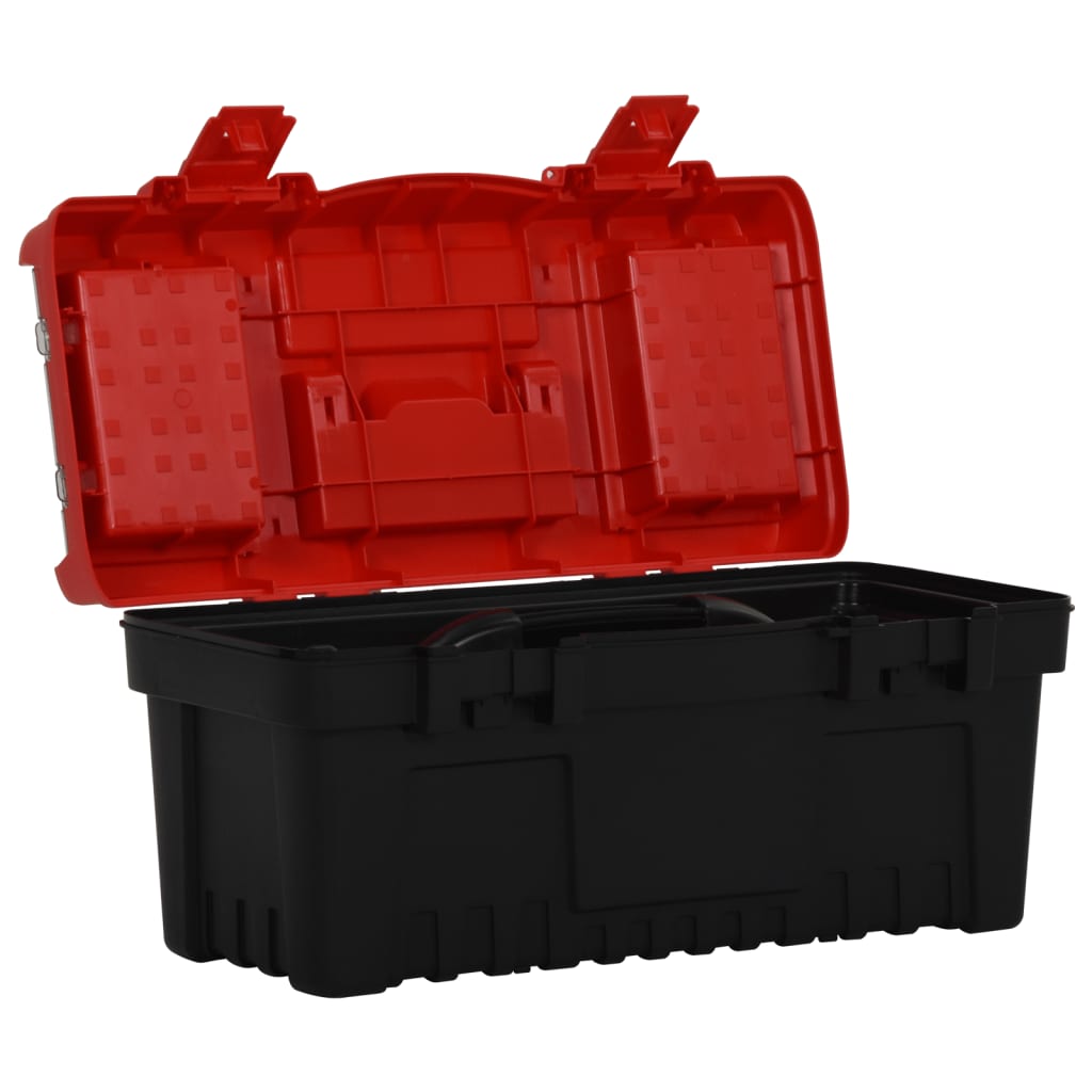 Set Cassette Degli Attrezzi 2 Pz Nero E Rosso In Polipropilene