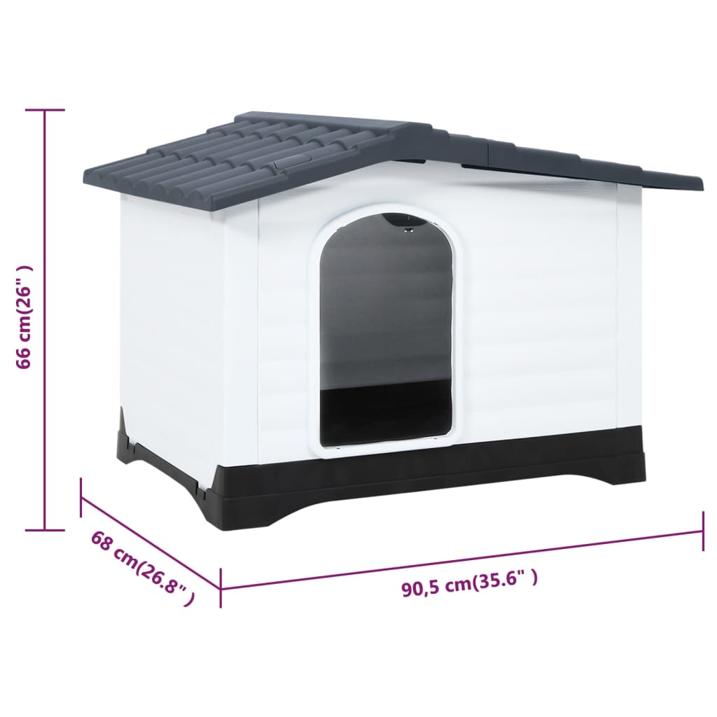 Casetta Per Cani Grigia 90,5X68X66 Cm In Polipropilene