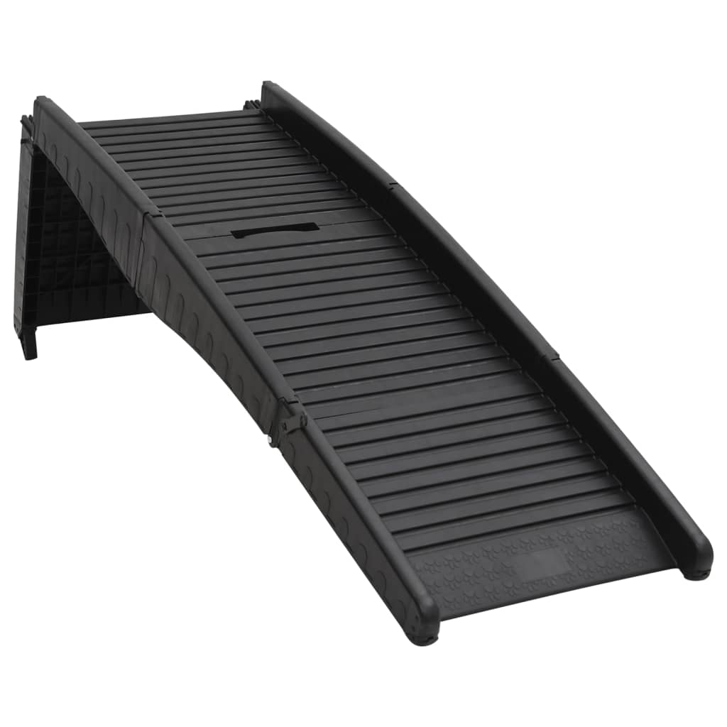 Rampa Per Cani Pieghevole Nera 153X40X12,5 Cm In Plastica Bianco