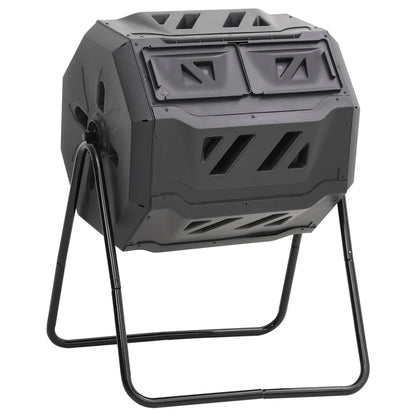 Compostiera Da Giardino Nera 73X64X95 Cm Da 160 L