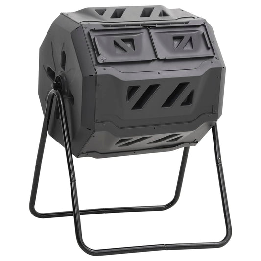Compostiera Da Giardino Nera 73X64X95 Cm Da 160 L
