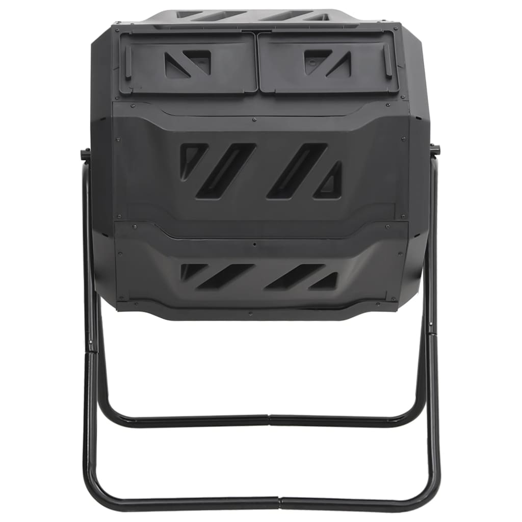 Compostiera Da Giardino Nera 73X64X95 Cm Da 160 L