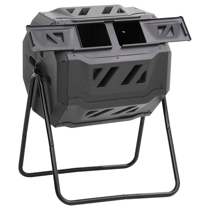 Compostiera Da Giardino Nera 73X64X95 Cm Da 160 L