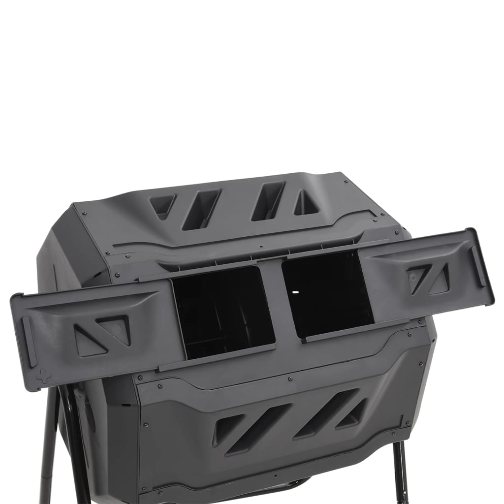 Compostiera Da Giardino Nera 73X64X95 Cm Da 160 L